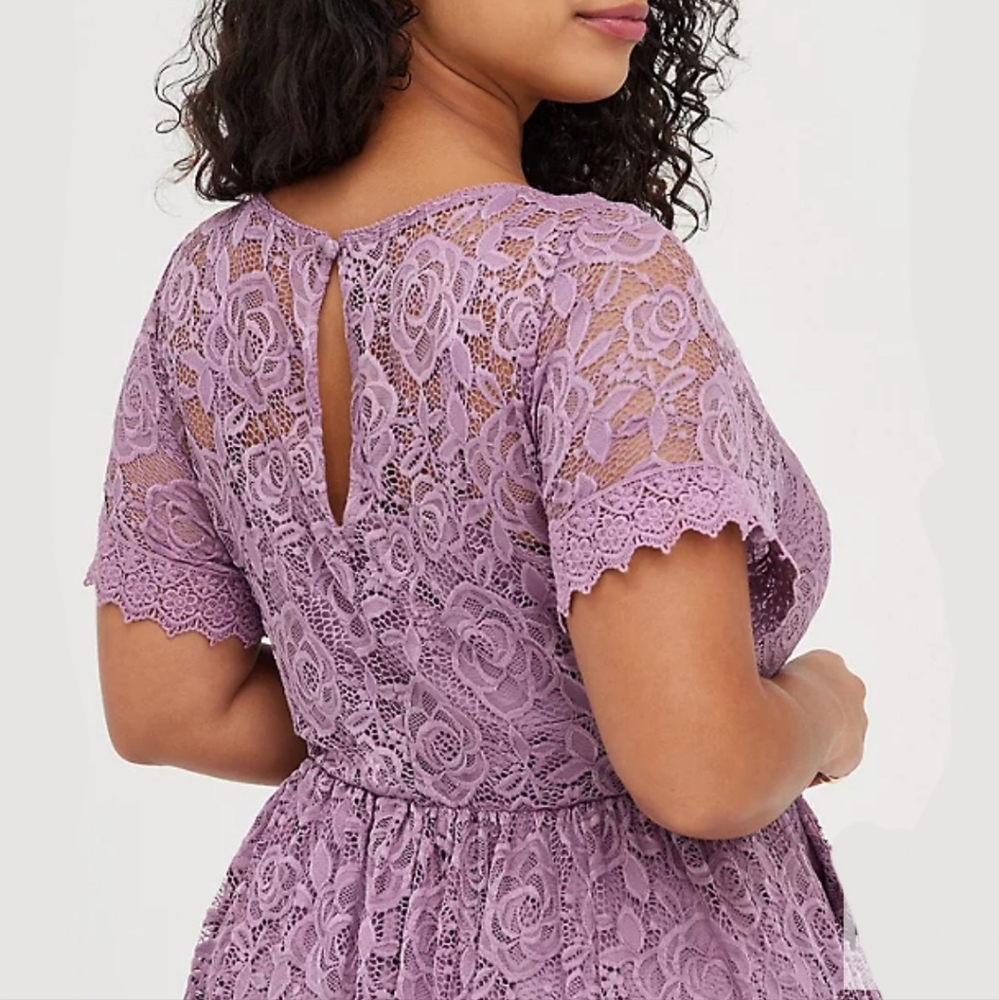 💜Torrid Purple Lace Skater Dress - Picture 4 of 8